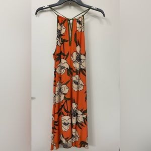 1 State Orange Floral Mini Dress